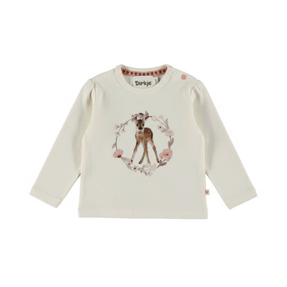 Dirkje Mädchen Langarmshirt in Cremeweiß - M60321-35
