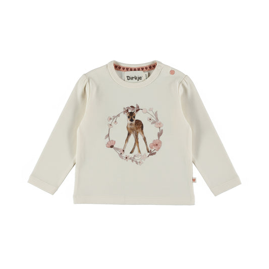 Dirkje Mädchen Langarmshirt in Cremeweiß - M60321-35