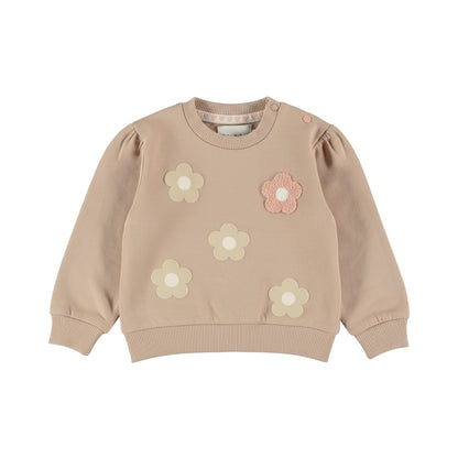 Dirkje Mädchen Sweatshirt in Taupe - M60355-35_1