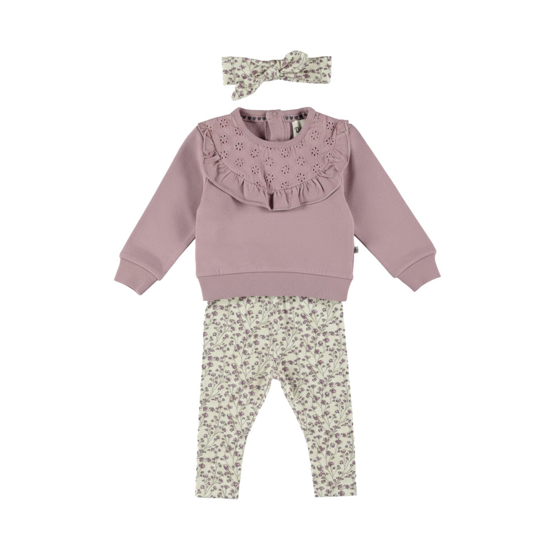 Dirkje Mädchen 3-tlg. Set mit Sweatshirt, Leggings & Stirnband in Beere - M60381-35_1