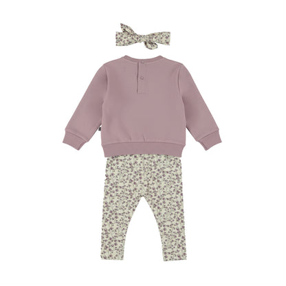 Dirkje Mädchen 3-tlg. Set mit Sweatshirt, Leggings & Stirnband in Beere - M60381-35_3