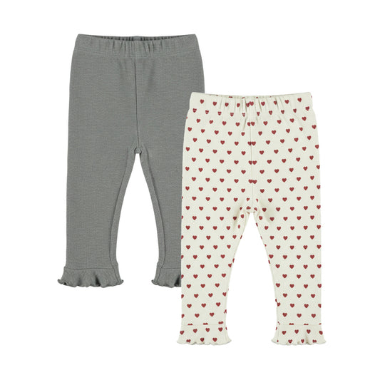 Dirkje Mädchen Leggings 2er-Pack in Grau meliert - M60489-35_1