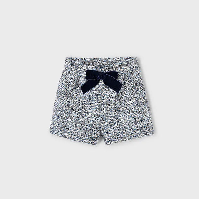 Mayoral Bermuda Tweed mit Schleife Mokkini Kindermode Shorts