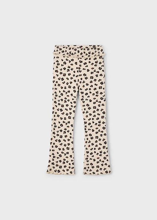 Mayoral Flare-Leggings Animalprint Beige Mokkini Kindermode Leggings