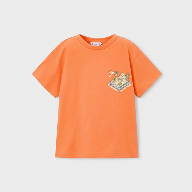 Mayoral Jungen T-Shirt Orange mit Print Mokkini Kindermode T-Shirt
