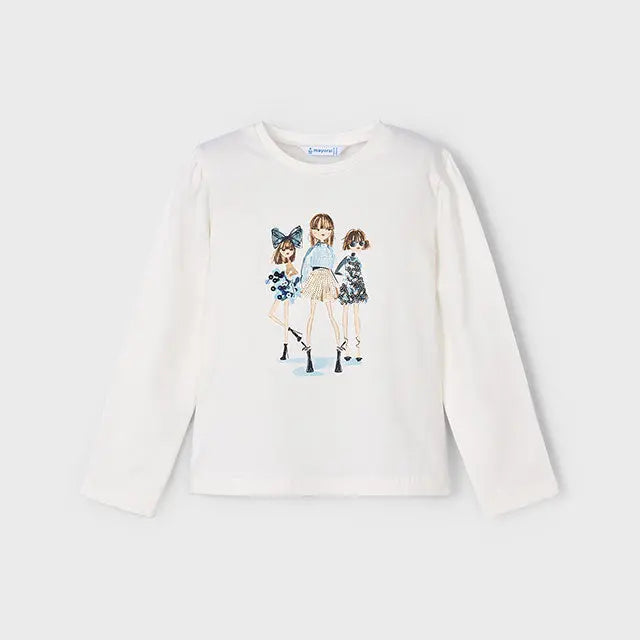 Mayoral Langarmshirt mit Freundinnen-Motiv Mokkini Kindermode T-Shirt Langarm