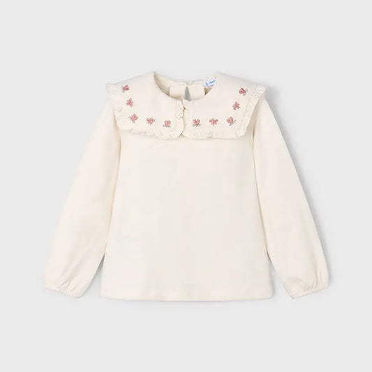 Mayoral Langarmshirt mit Stickerei & Rüschen Mokkini Kindermode Langarmshirt