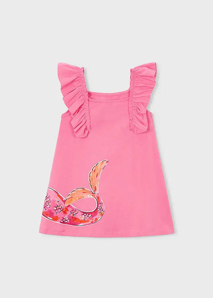 Mayoral Mädchen Sommerkleid Rosa mit Meerjungfrau Mokkini Kindermode Kleid