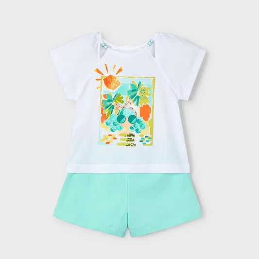 Mayoral Set T-Shirt mit Shorts - Sommermotiv Mokkini Kindermode Mädchen Set