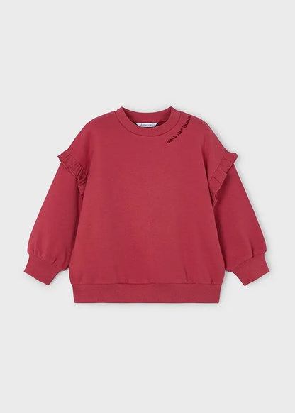 Mayoral Sweatshirt mit Volants & Katzenmotiv Mokkini Kindermode Sweatshirt