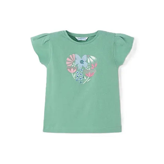 Mayoral T-Shirt mit Herzen und floralen Motiven Mokkini Kindermode T-Shirt