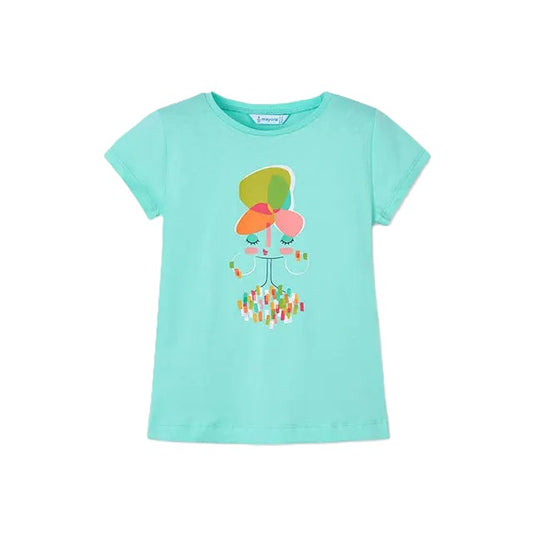 Mayoral T-Shirt mit buntem Blumenmädchen
