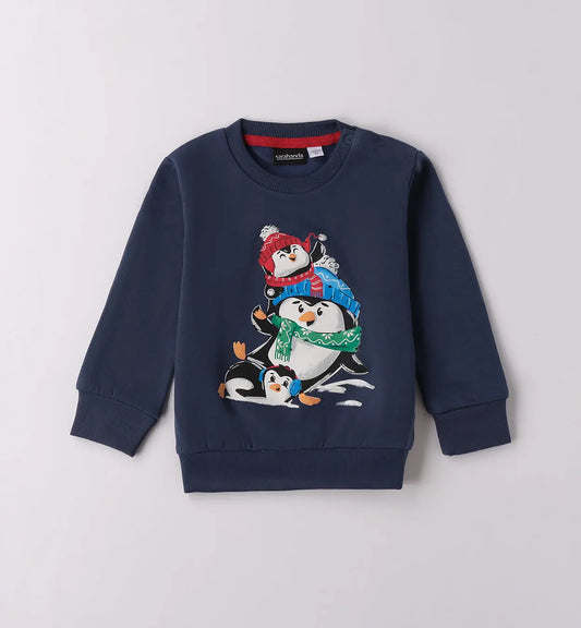 Minibanda Sweatshirt Pinguine Navy Mokkini Kindermode Sweatshirt