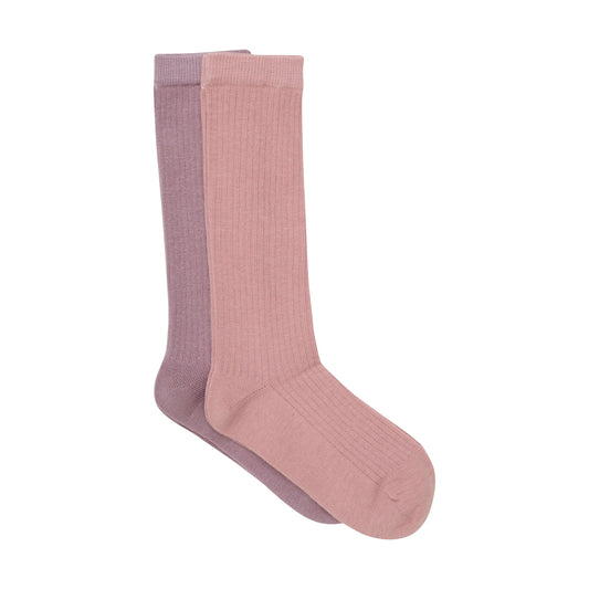 Minymo 2er-Pack Kniesocken mit Rippstruktur Mokkini Kindermode Kniestrümpfe