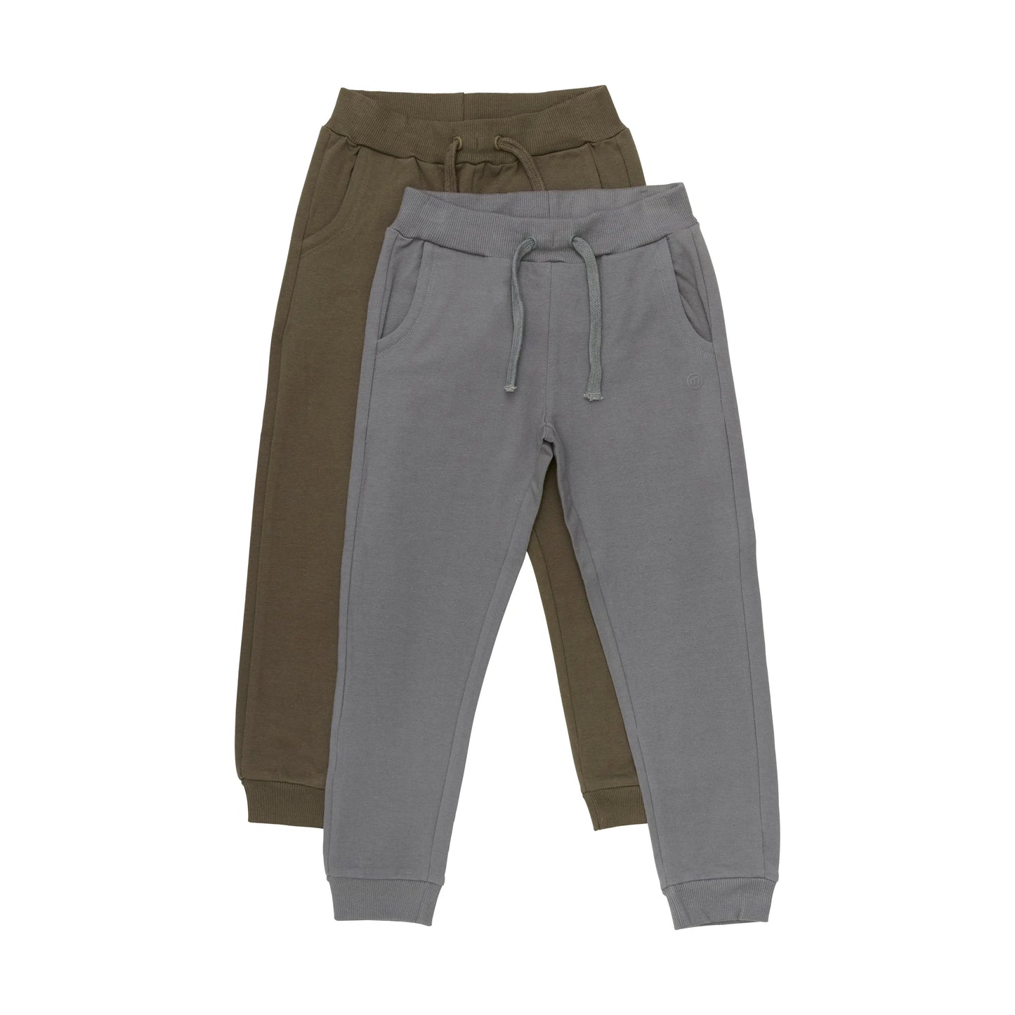 Minymo Jungen Jogginghose 2-Pack – Grau & Olivgrün mit Kordelzug - Jogginghose - Minymo