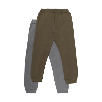 Minymo Jungen Jogginghose 2-Pack – Grau & Olivgrün mit Kordelzug - Jogginghose - Minymo