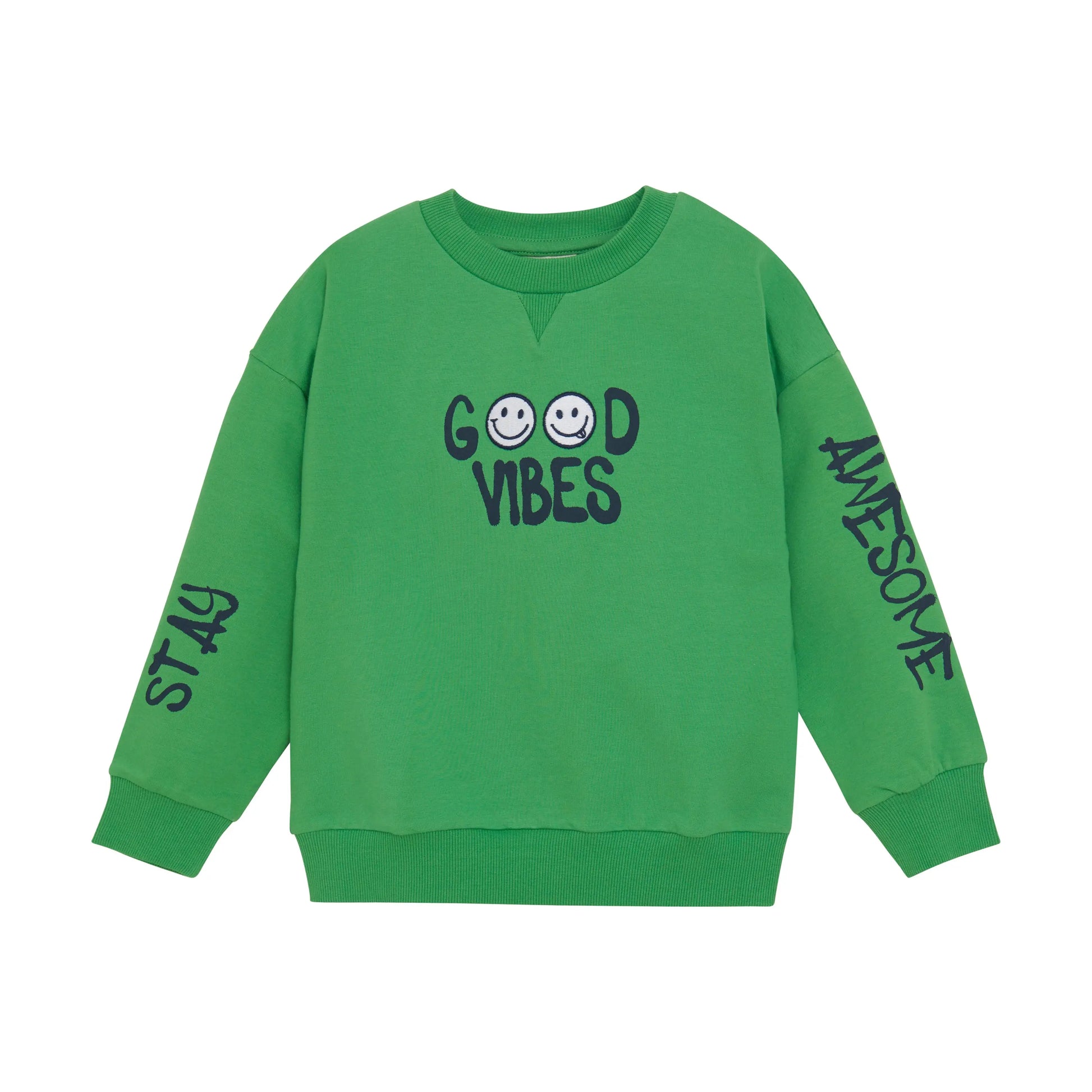 Minymo Jungen Sweatshirt "Good Vibes" Mokkini Kindermode Gesperrt