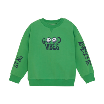 Minymo Jungen Sweatshirt "Good Vibes" Mokkini Kindermode Gesperrt