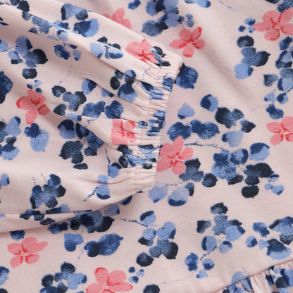 Minymo Kleid mit Blumenmuster und Rüschenkragen Mokkini Kindermode Gesperrt