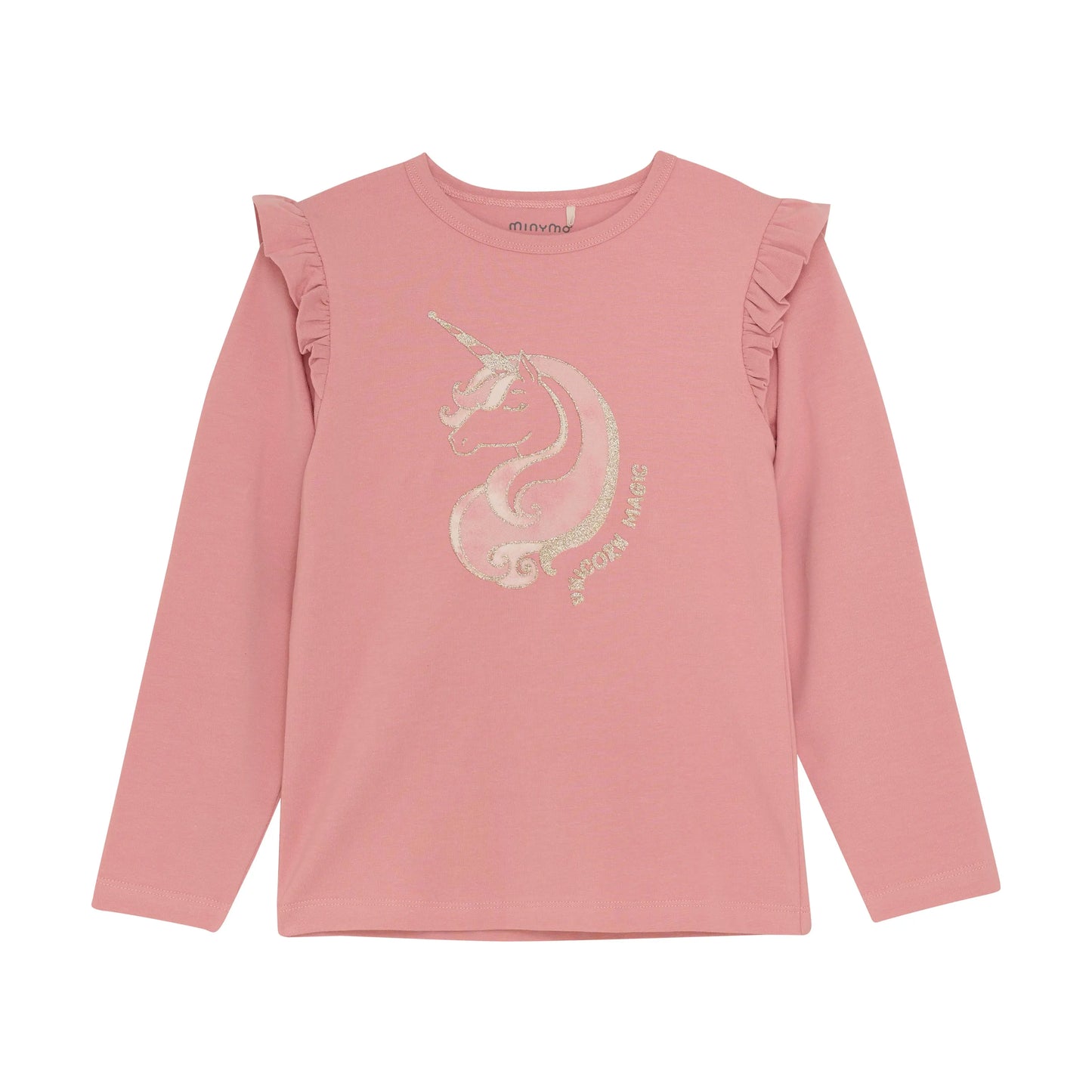 Minymo Langarmshirt mit Einhorn-Glitzerprint und Rüschen Mokkini Kindermode Gesperrt