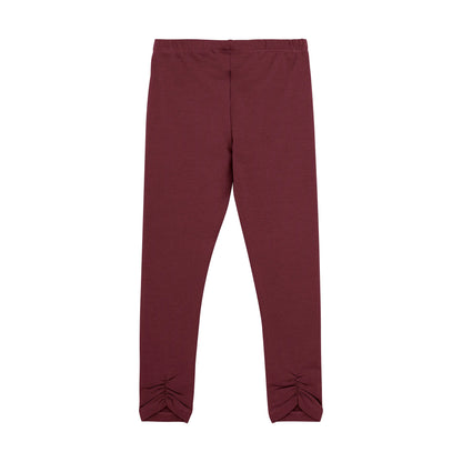 Minymo Leggings Tawny Port mit Raffung - Leggings - Minymo