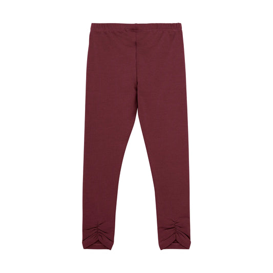 Minymo Leggings Tawny Port mit Raffung - Leggings - Minymo