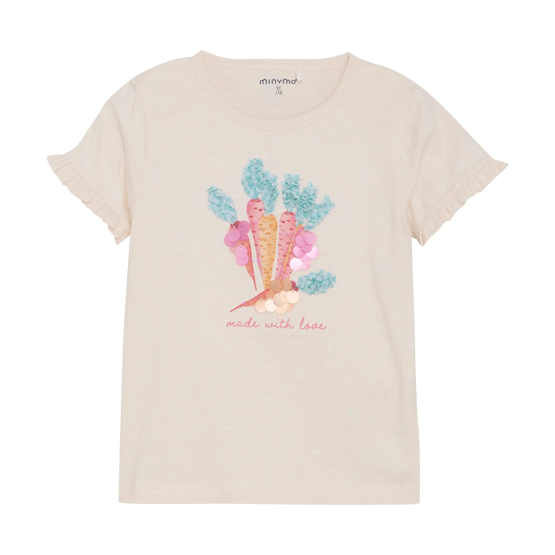 Minymo Mädchen T-Shirt mit Eiscreme-Motiv "made with love" Mokkini Kindermode Gesperrt