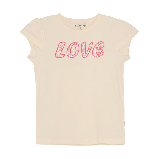 Minymo Mädchen T-Shirt mit LOVE Print Mokkini Kindermode Gesperrt