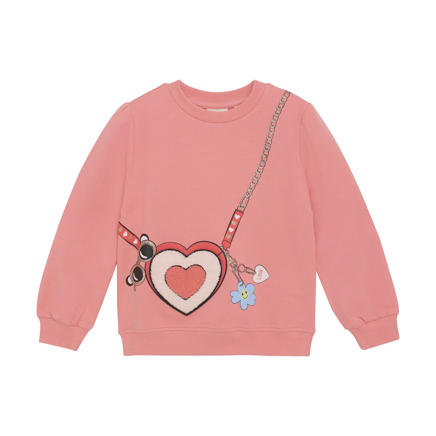 Minymo Sweatshirt mit Herz-Print und Charms Mokkini Kindermode Gesperrt