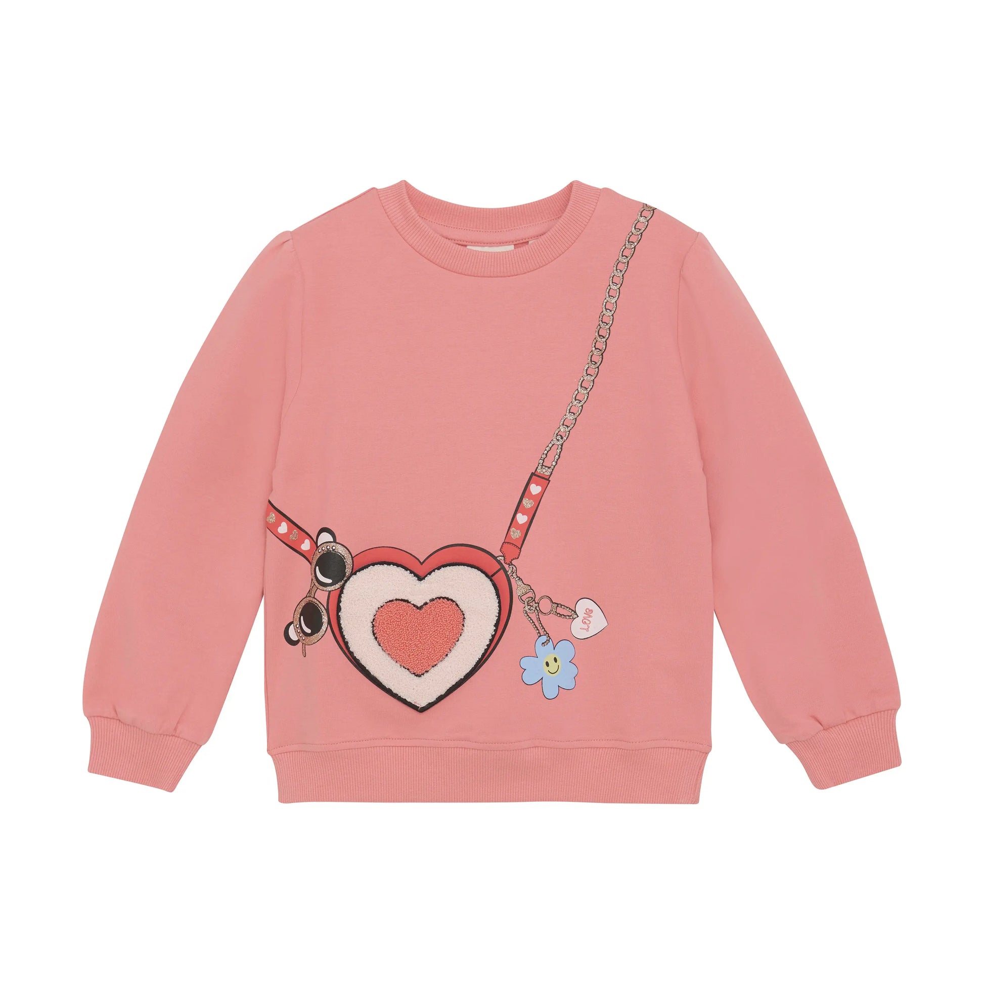 Minymo Sweatshirt mit Herz-Print und Charms Mokkini Kindermode Gesperrt