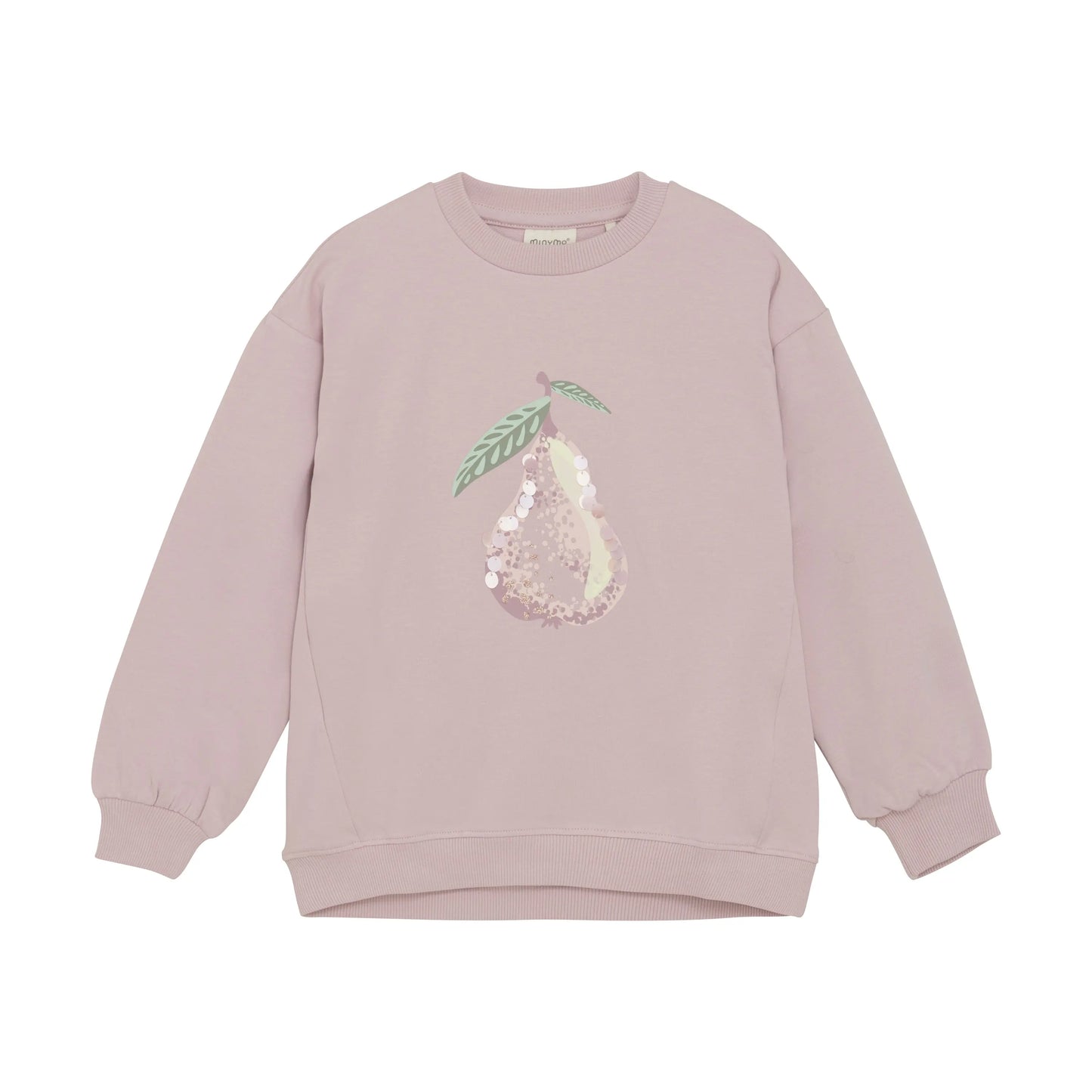 Minymo Sweatshirt mit Pailletten-Pflaumen-Print Mokkini Kindermode Gesperrt