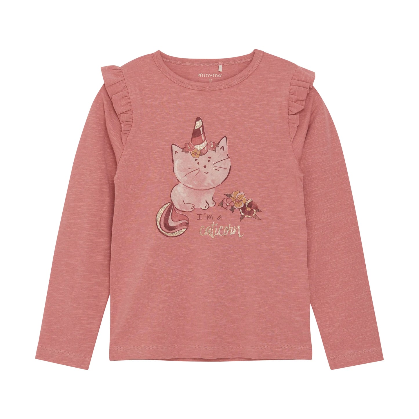 Minymo T-Shirt Langarm mit Einhorn-Cat Motiv - T-Shirt Langarm - Minymo