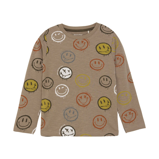 Minymo T-Shirt Langarm mit Smileys - T-Shirt Langarm - Minymo