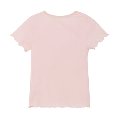 Minymo T-Shirt mit Herz-Applikationen in Pink und Blau Mokkini Kindermode Gesperrt