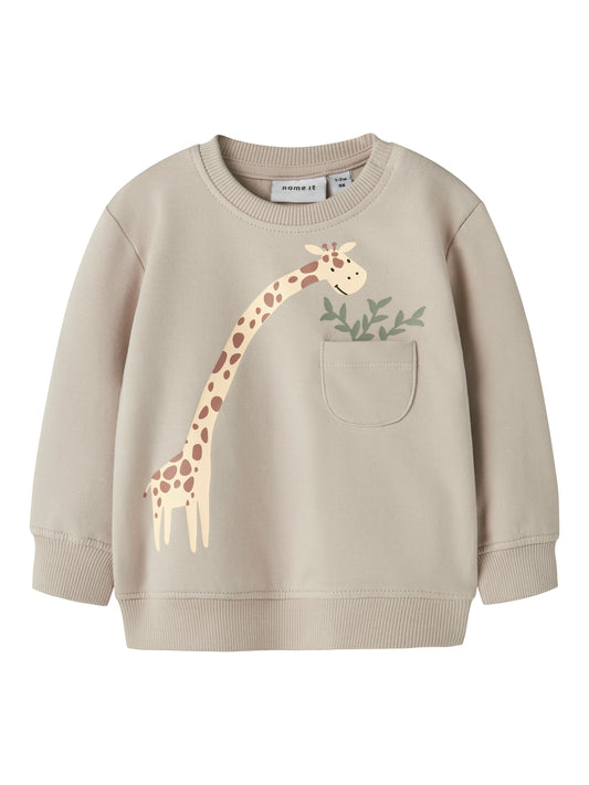 name it Sweatshirt Giraffe beige Kinder