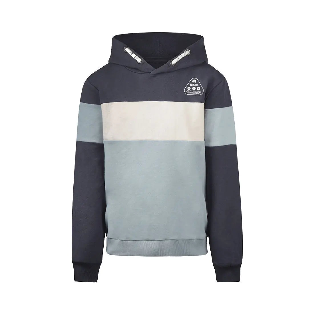 NO WAY MONDAY Hoodie Jungen Blockstreifen Blau Mokkini Kindermode Sweatshirt