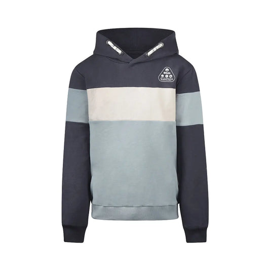 NO WAY MONDAY Hoodie Jungen Blockstreifen Blau Mokkini Kindermode Sweatshirt