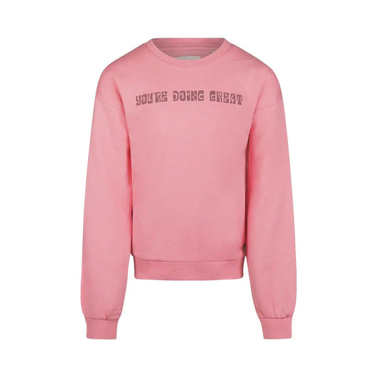 NO WAY MONDAY Sweatshirt – Rosa mit Schriftzug Mokkini Kindermode Sweatshirt