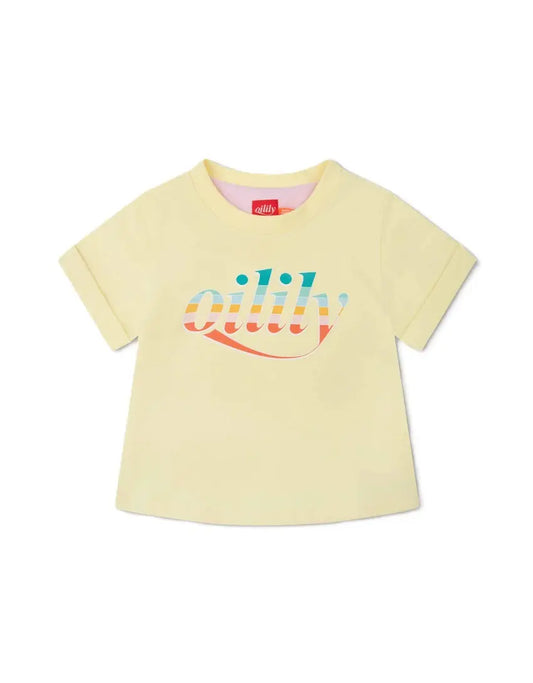 Oilily T-Shirt für Mädchen mit Glitzerschriftdruck Mokkini Kindermode T-Shirt