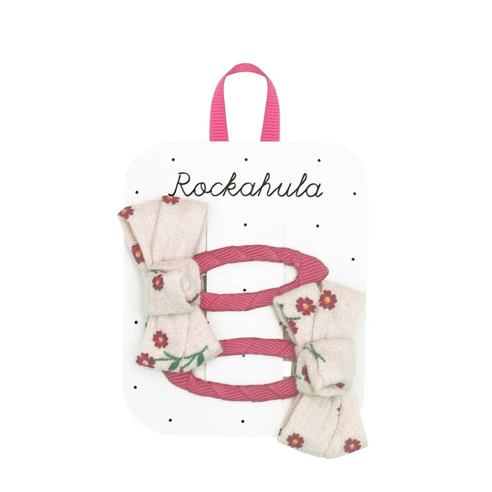 Rockahula Kids Rote Blumen Schleife Spangen Set - Accessoires - Rockahula Kids