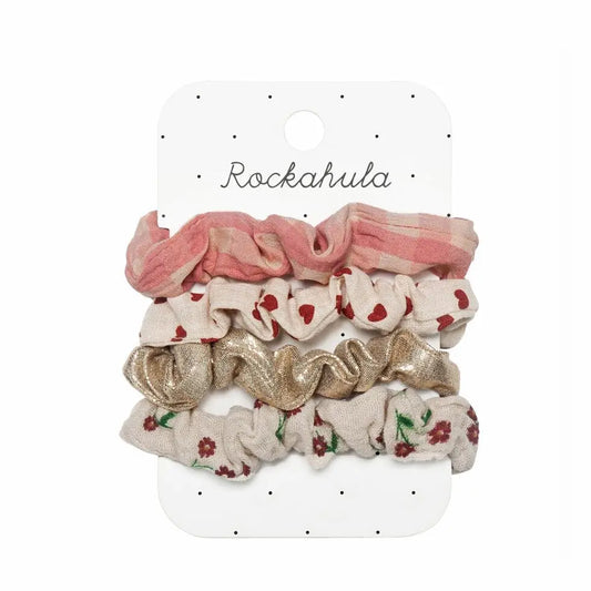 Rockahula Kids Scrunchie Set – Rote Blumen & Schleifen für Mädchen - Accessoires - Rockahula Kids