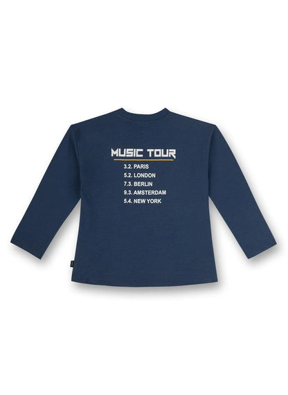 Sanetta Shirt langarm Junge Dunkelblau Music-Mokkini Kindermode