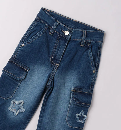 Sarabanda Jeans Mädchen mit Sternstickerei Mokkini Kindermode Jeans