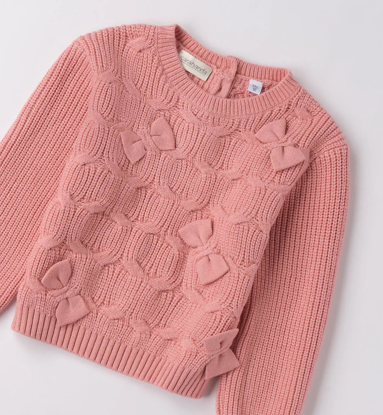 Sarabanda Pullover Schleifenmuster Mädchen rosa Mokkini Kindermode Pullover