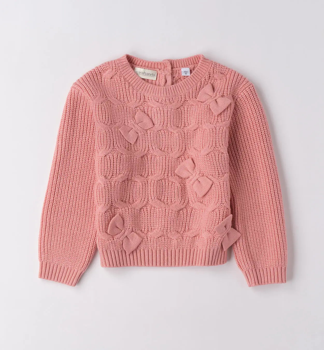 Sarabanda Pullover Schleifenmuster Mädchen rosa Mokkini Kindermode Pullover