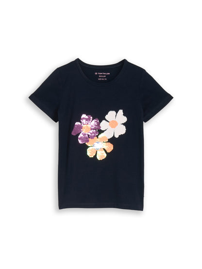 Tom Tailor Kids reversible sequin t-shirt - 10668 sky captain blue (1)