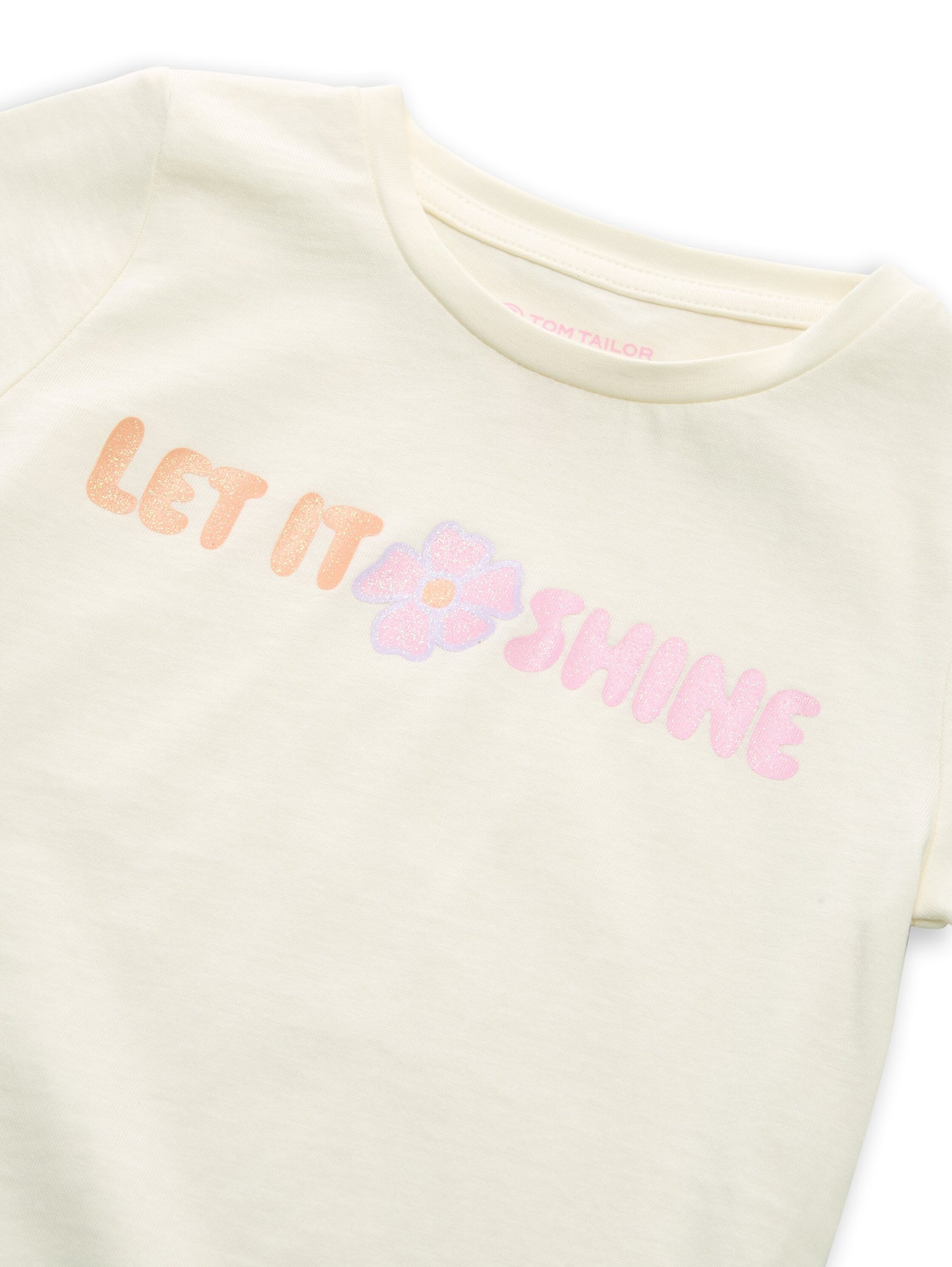Tom Tailor Kids glitter print t-shirt - 12906 Wool White (3)