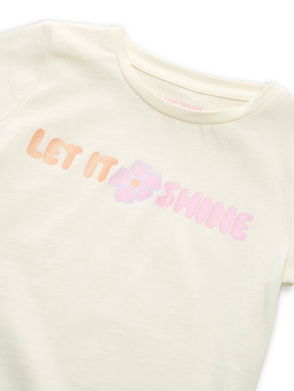 Tom Tailor Kids glitter print t-shirt - 12906 Wool White (3)