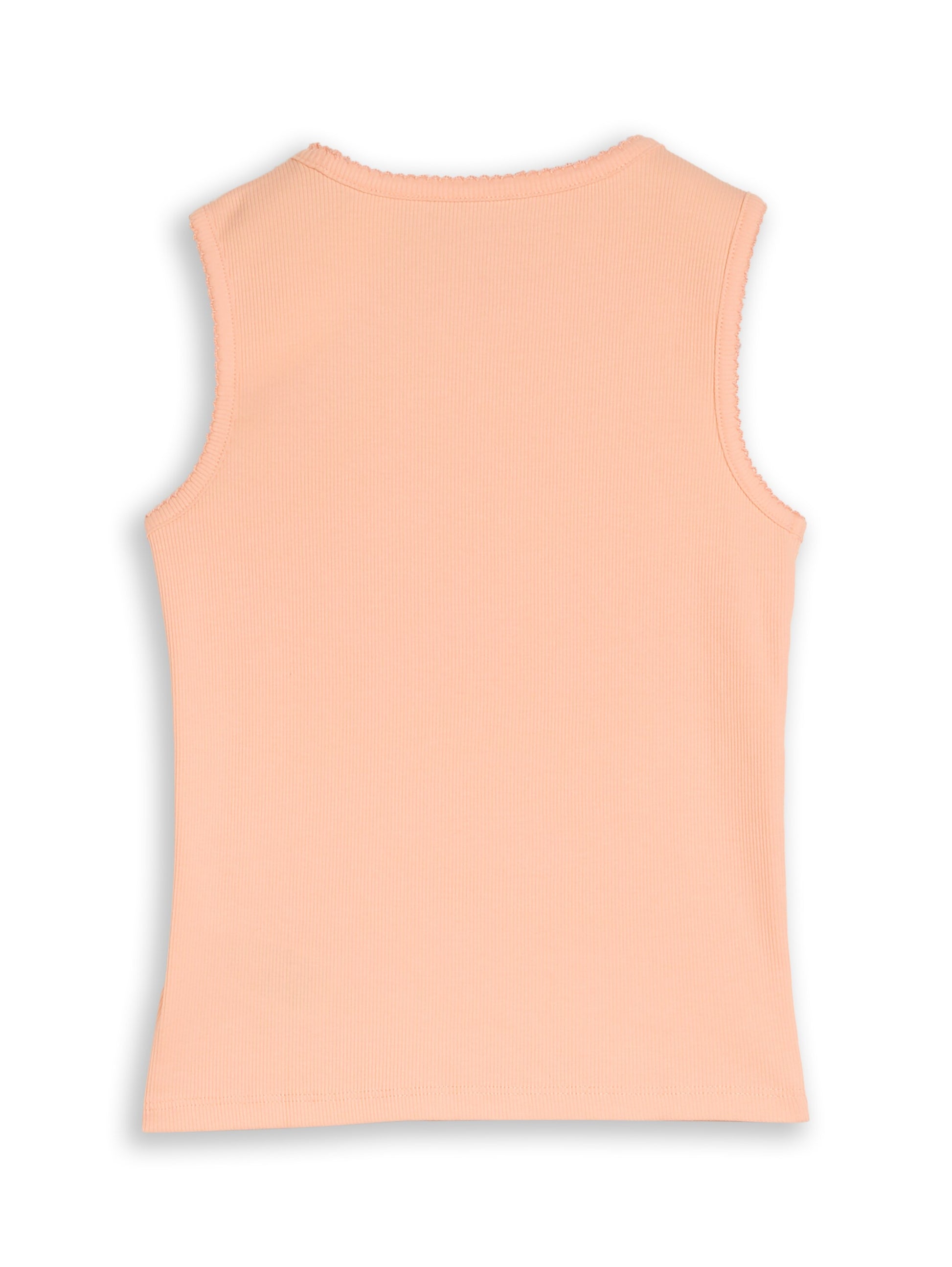 Tom Tailor Mädchen Tank Top Apricot Basic ärmellos