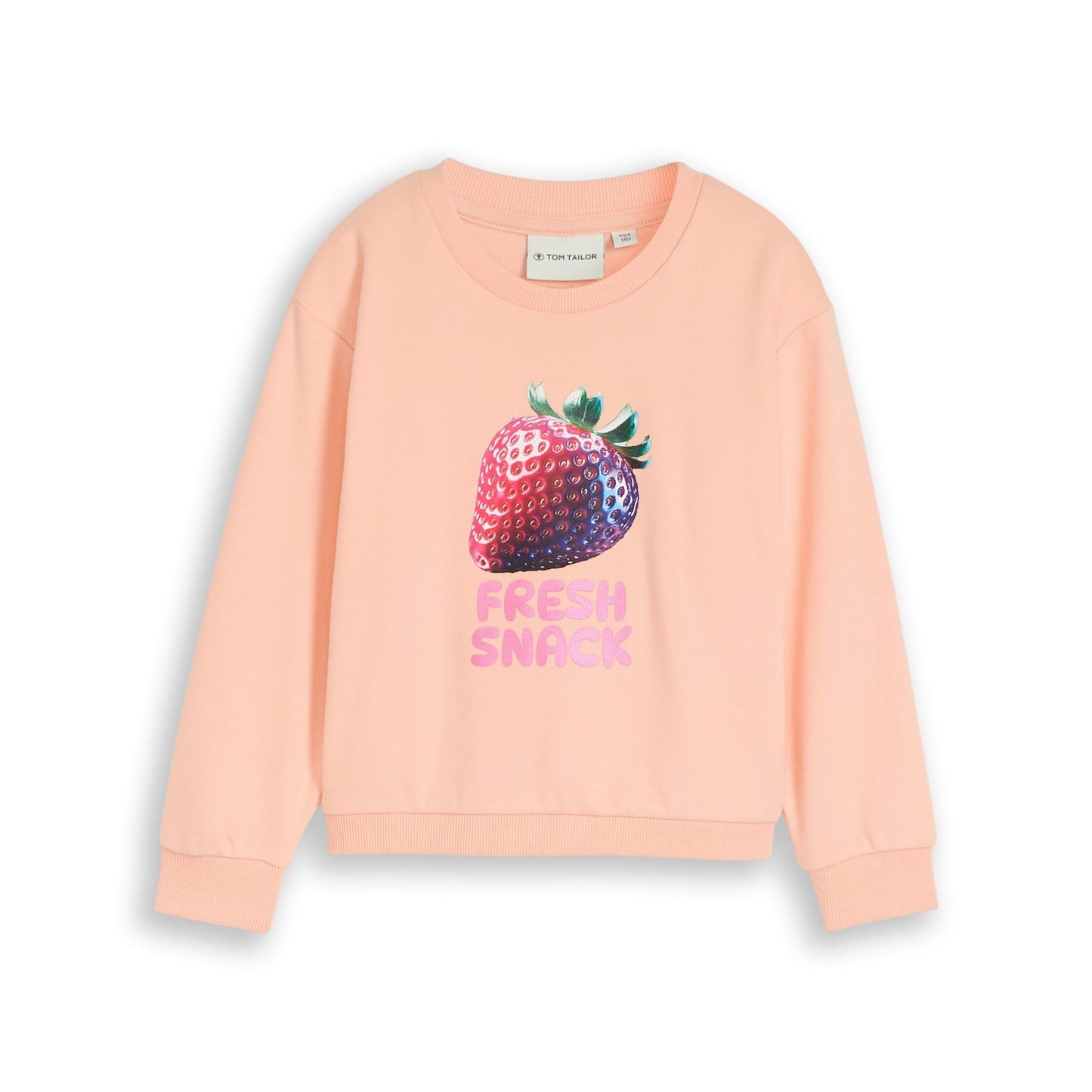Tom Tailor Mädchen Sweatshirt Apricot mit Erdbeer Fresh Snack Print
